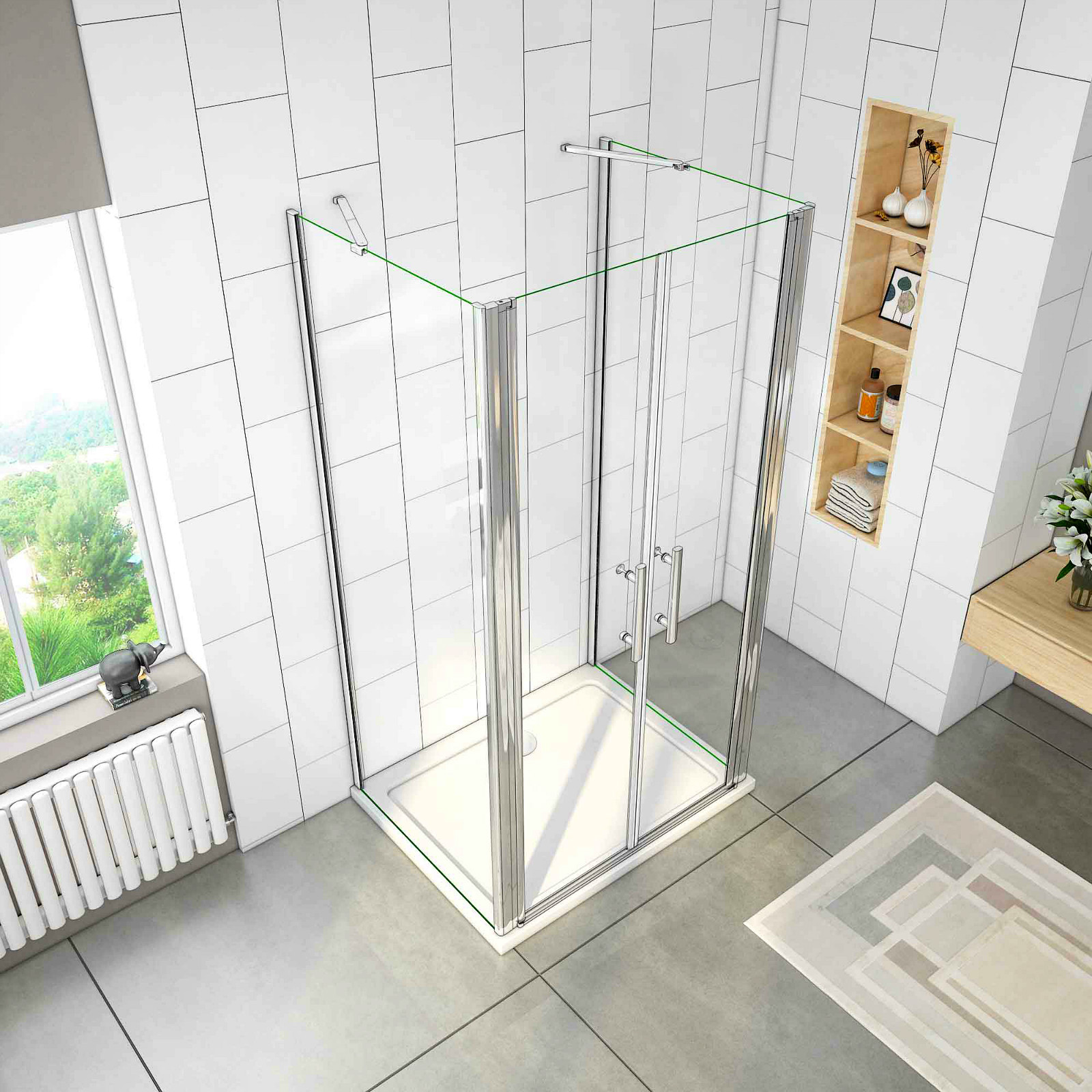 U Formad Dusch UKabine UFORM Duschkabine Duschabtrennung Dusche Drehtür Doppel